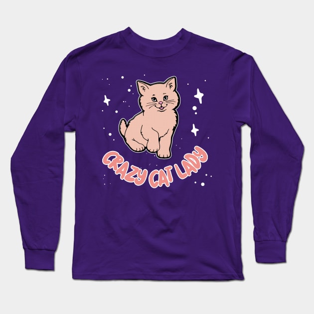 Crazy Cat Lady Long Sleeve T-Shirt by DankFutura